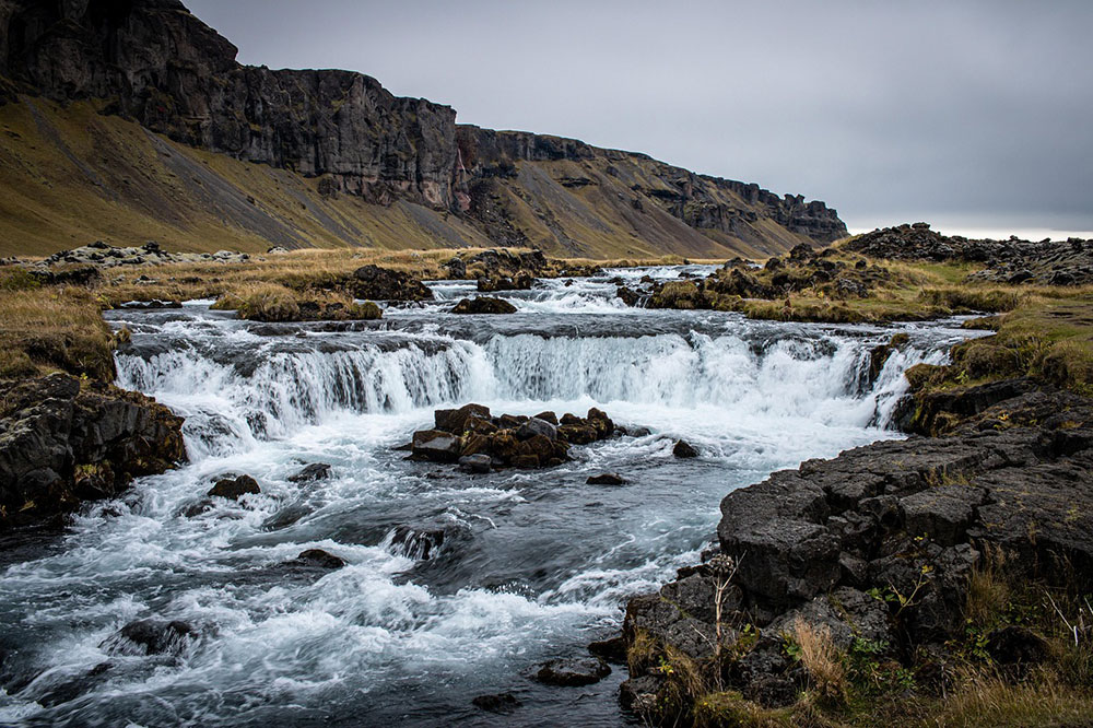 waterfall in a large river