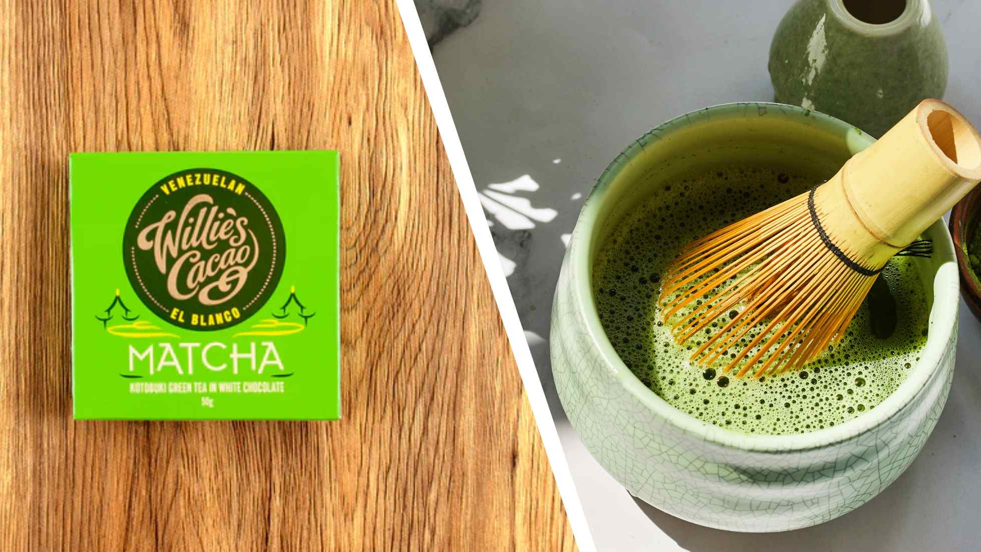 Willie's Cacao Matcha white chocolate and matcha latte