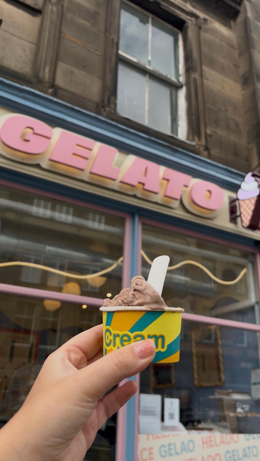 Ice cream held in hand