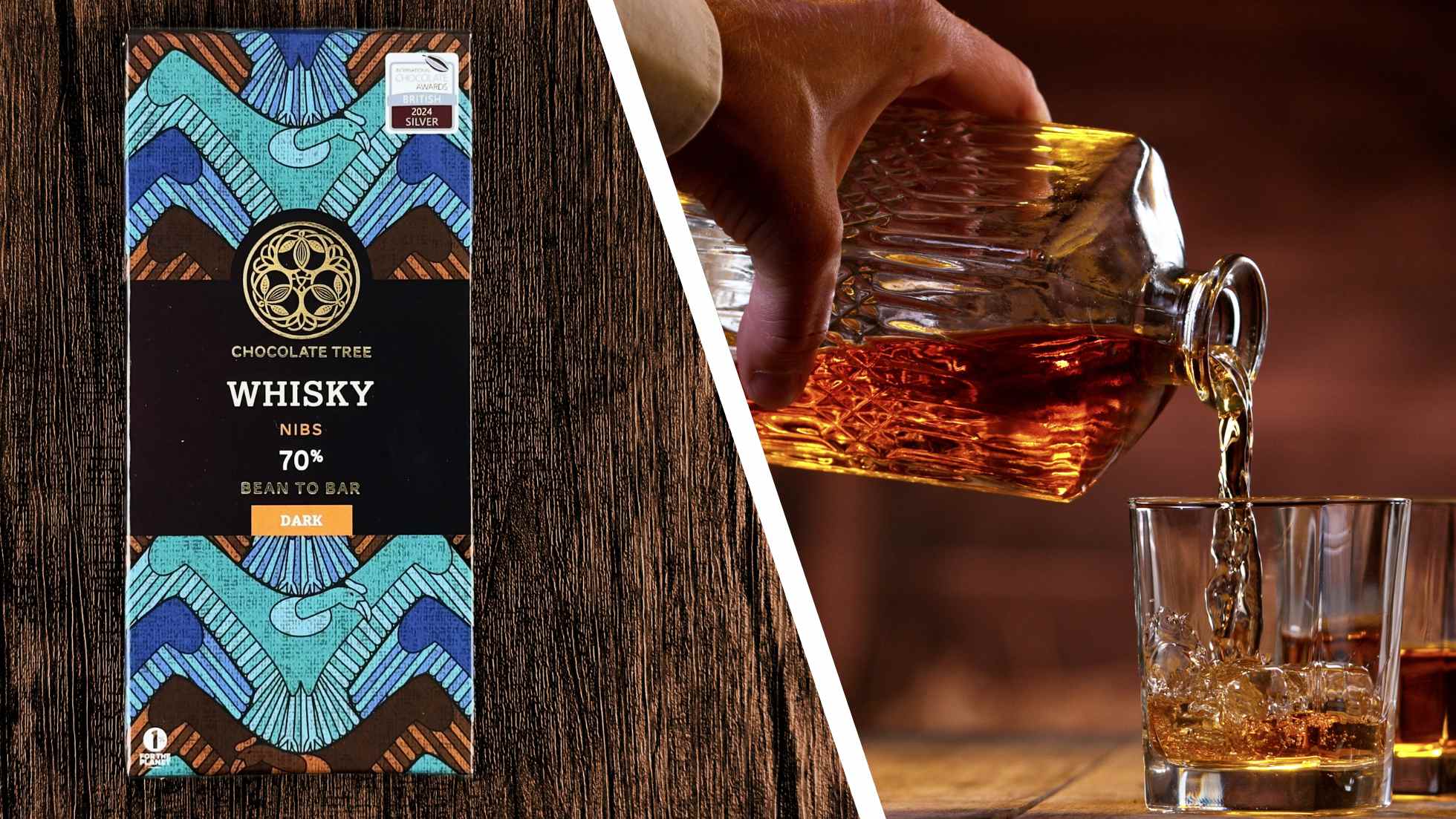 Whisky Nibs chocolate made by Chocolate Tree