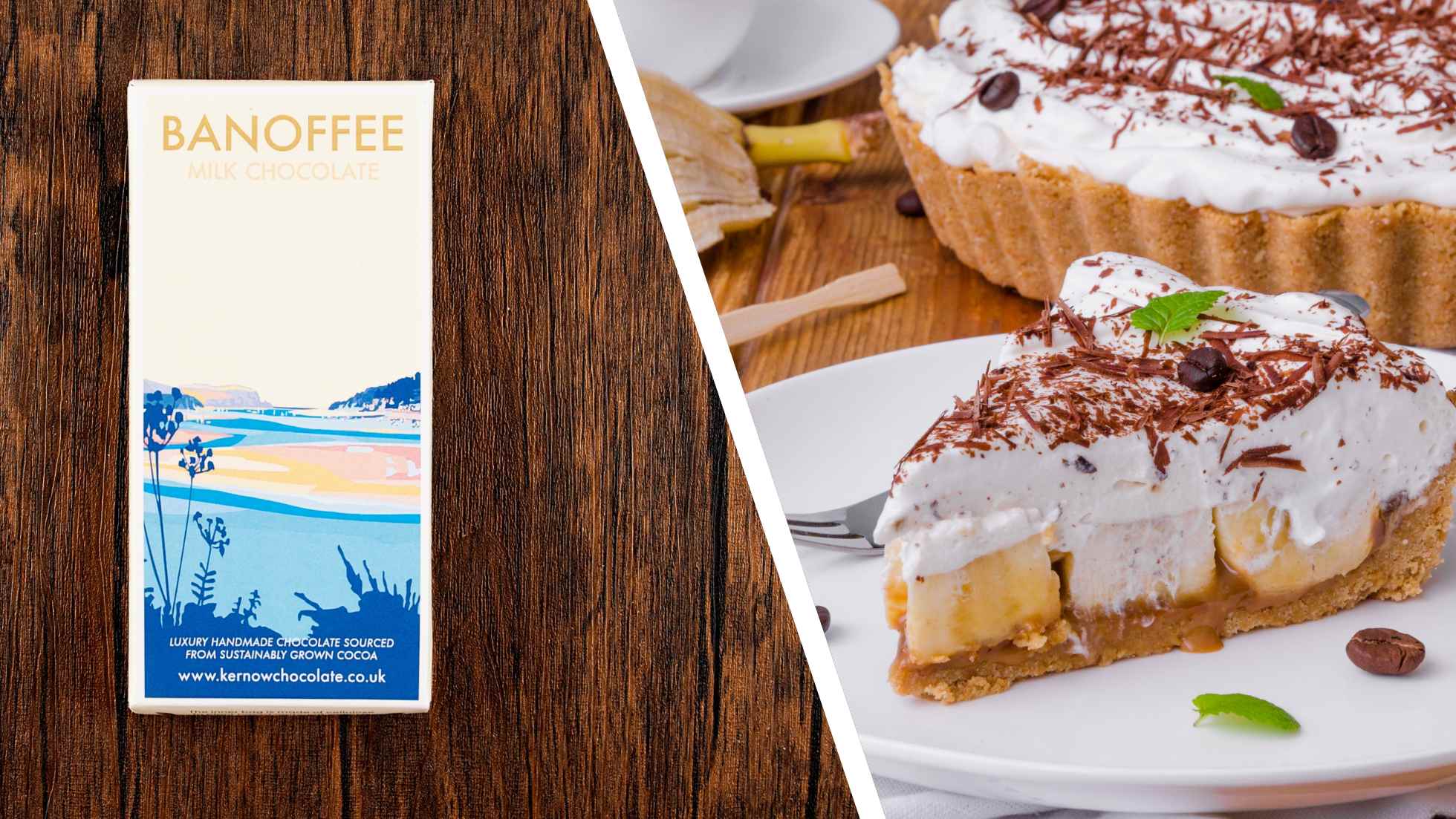 Banoffee pie chocolate bar by Kernow
