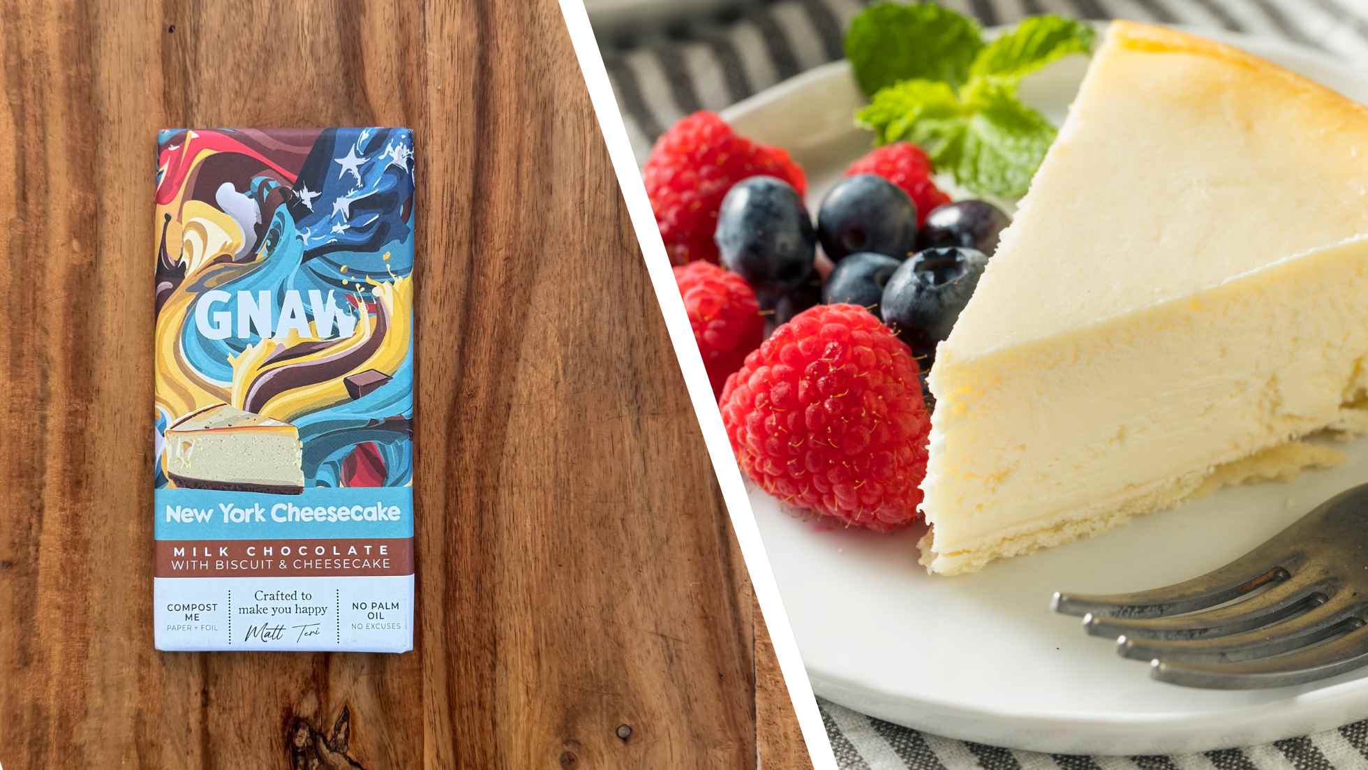 New York Cheesecake and Gnaw's chocolate bar