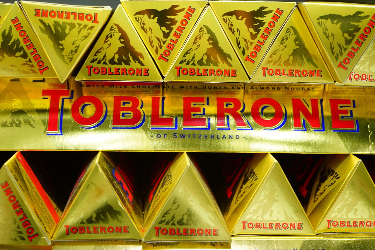 Toblerone triangle chocolate bars