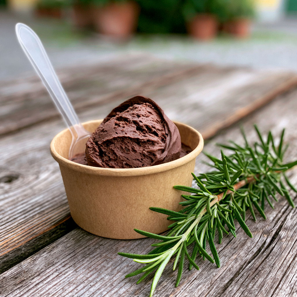 Chocolate and Rosemary Ice Cream