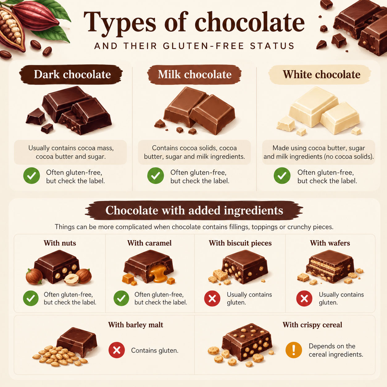 Chocolate Types and Gluten Free Guide